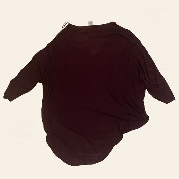 We The Free Free People S Oversized V-Neck Top | Wine Soft Boho Tee T-shirt - Picture 3 of 8